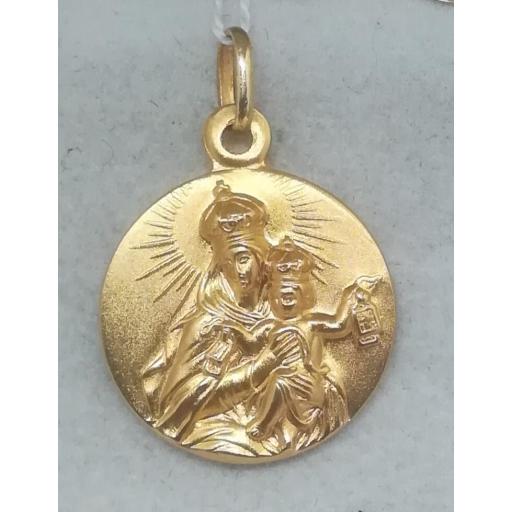 Medalla Oro 18 Quilates Escapulario Sin Filo Virgen Del Carmen [0]