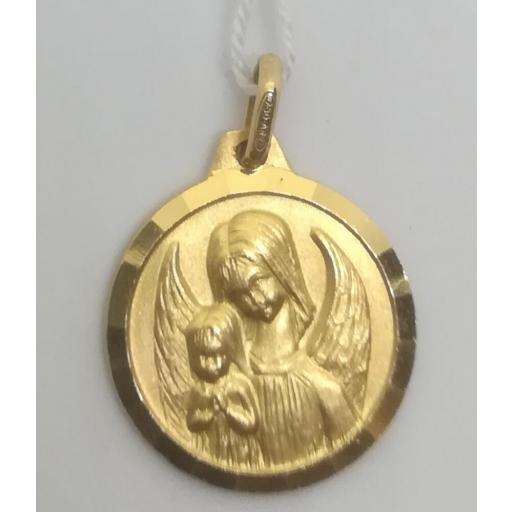 Medalla Angel Del La Guarda Oro Filo Labrado [0]