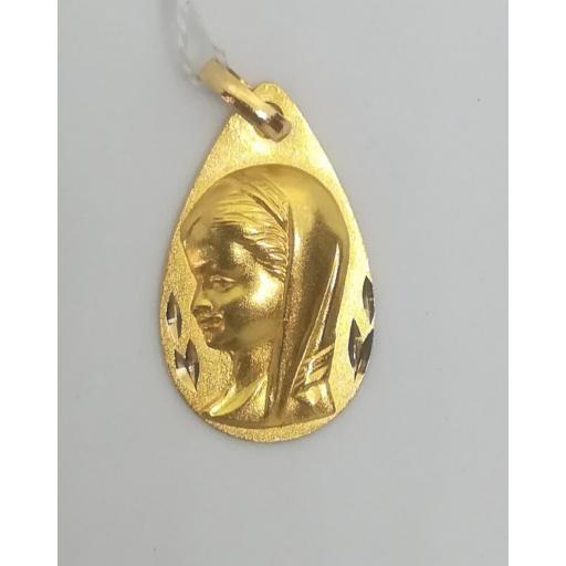 Medalla Virgen Niña Oro Original [0]
