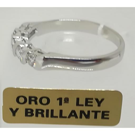 Anillo Con Diamantes Para Mujer Quintillo Oro Blanco [1]