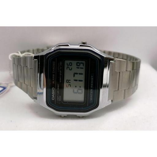 Reloj Casio Mujer Retro Digital Plateado A158WA-1DF  [0]