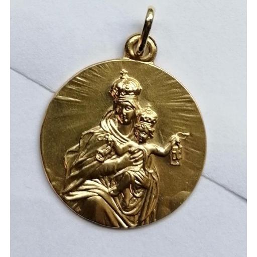 Medalla Oro Virgen Carmen Sin Filo De 26 mm [0]