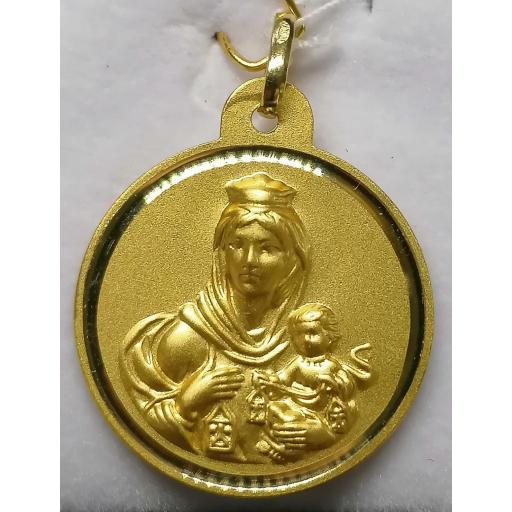 Medalla Escapulario Virgen Del Carmen Oro 18 mm