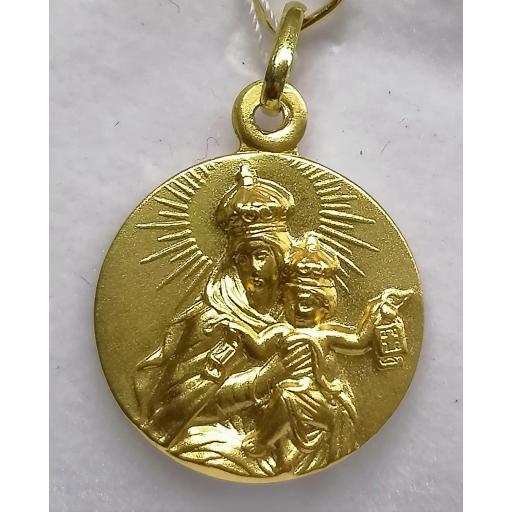 Medalla Escapulario Virgen Del Carmen Oro Sin Filo 20 mm