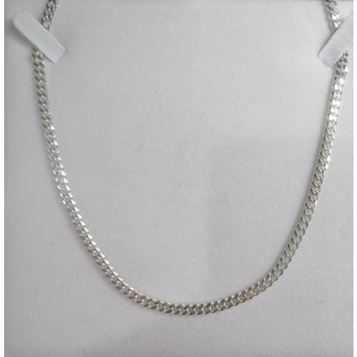 cadena de plata barbada 4,5 mm de ancho y 60 cm de largo