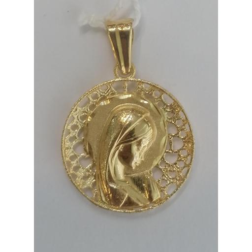 Medalla Oro 18 Quilates Calada De La Virgen Niña: Original, Única y Perfecta para Regalo