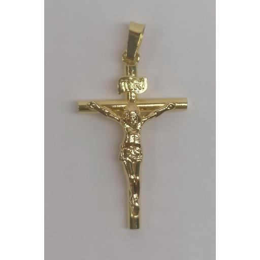 Cruz de oro 18 quilates con detalle de Cristo para regalo