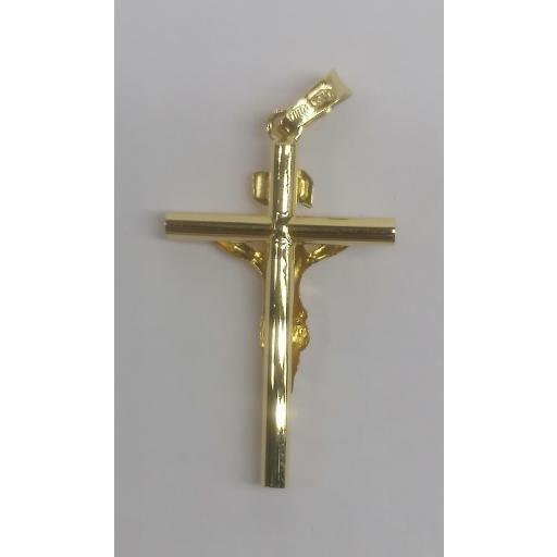 Cruz de oro 18 quilates con detalle de Cristo para regalo [1]