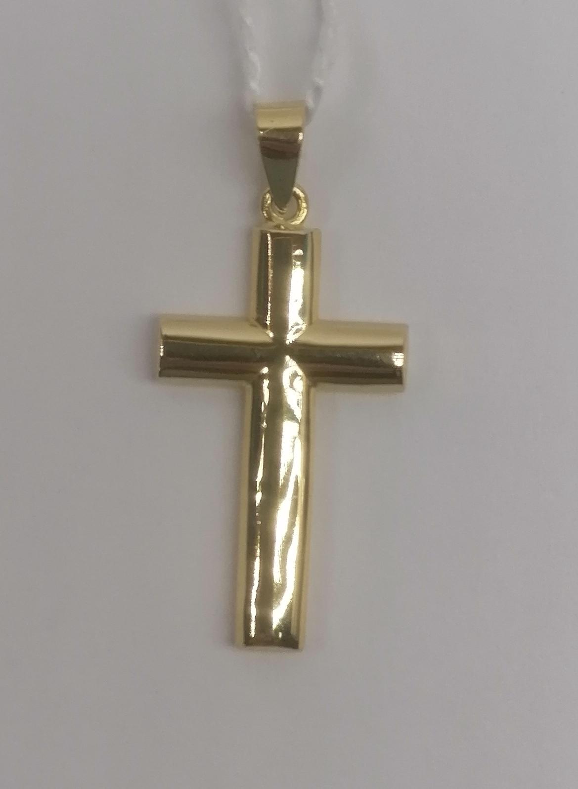Cruz de oro 18 quilates diseño ovalado unisex con oferta especial