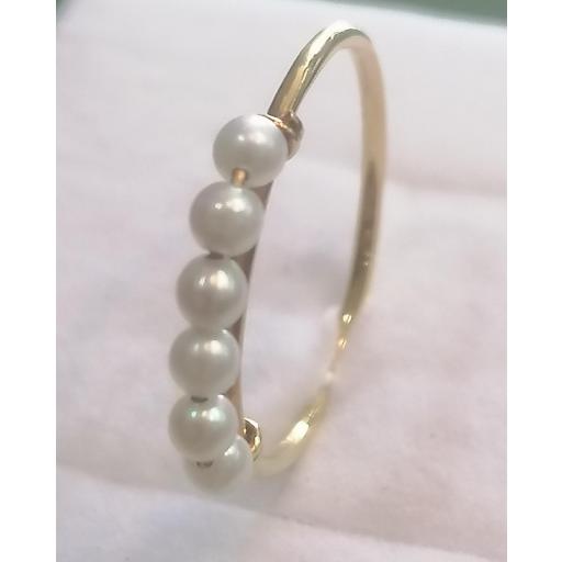 Compra Online Sortija de Oro con Perlas de Río - Elegancia Clásica  [1]