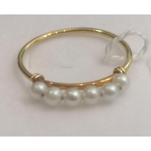 Compra Online Sortija de Oro con Perlas de Río - Elegancia Clásica 