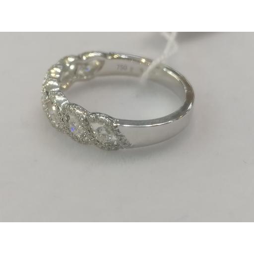 Sortija de Oro Blanco con Diamantes Brillantes VSI 0.47ct - Elegancia y Brillo con 15% Descuento [1]