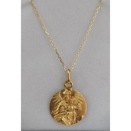 Cadena de Oro 18K con Medallita de la Virgen del Carmen para Comunión – 15% de Descuento y Envío Gratis
