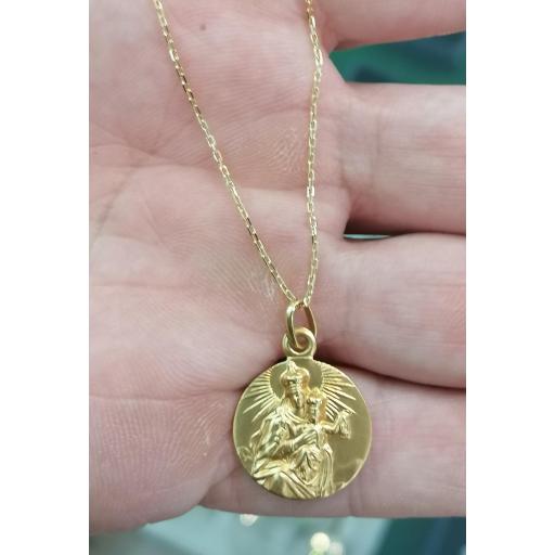 Cadena de Oro 18K con Medallita de la Virgen del Carmen para Comunión – 15% de Descuento y Envío Gratis [2]