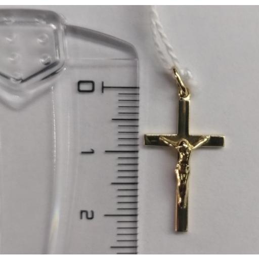 Cruz de Oro 18K con Cristo - Pequeña y Maciza [2]
