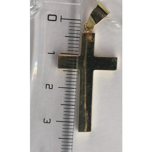 Cruz de Oro Cuadrada Lisa 18K Semihueca Unisex - Ideal para Hombre, Mujer y Niño [2]