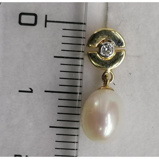 Pendientes largos de oro y perlas cultivadas para mujer [2]