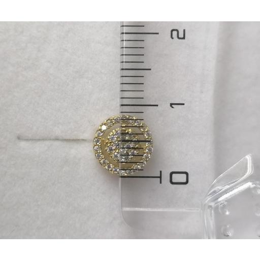 Pendientes de oro amarillo con circonitas 9 mm [2]