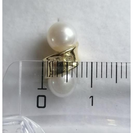 Pendientes doble perla en oro amarillo [3]