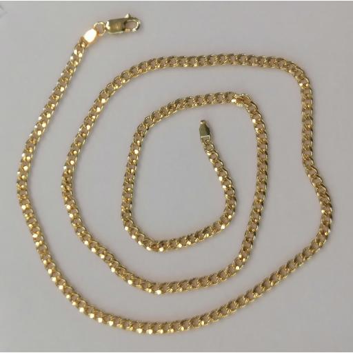 Cadena de Oro Amarillo 18K Barbada Semihueca 60cm - Compra con Financiación Disponible y Descuento