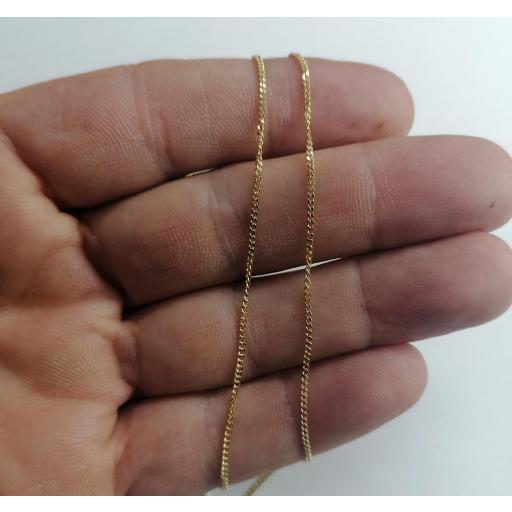 Cadena barbada de oro 18 quilates maciza 1.5 mm 40cm [2]