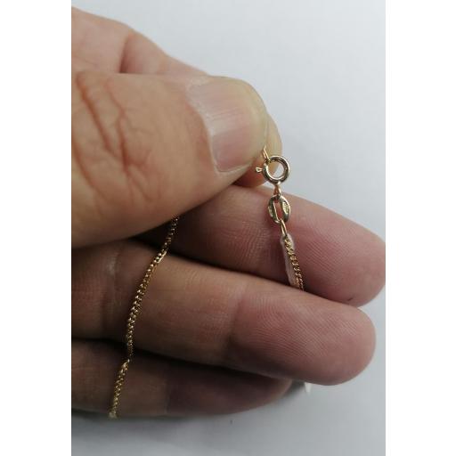 Cadena barbada de oro 18 quilates maciza 1.5 mm 40cm [3]