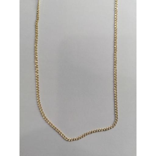 Cadena De Oro 18 Quilates Barbada Hueca De 45 CM