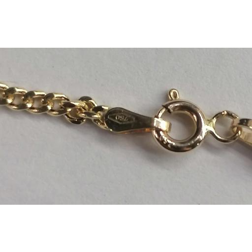 Cadena de Oro 18K Barbada Hueca 50cm | Unisex [3]