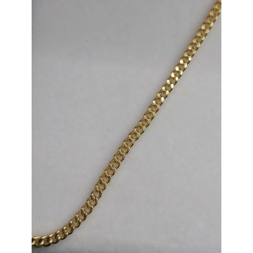Cadena Oro Amarillo 18K Barbada Hueca 45cm con Cierre Reasa