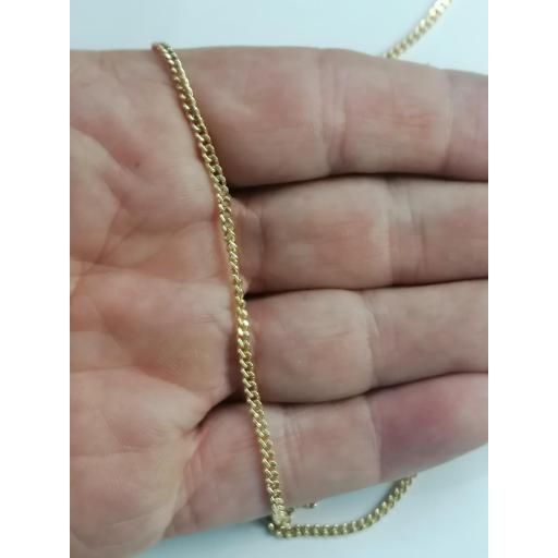Cadena Oro Amarillo 18K Barbada Hueca 45cm con Cierre Reasa [2]