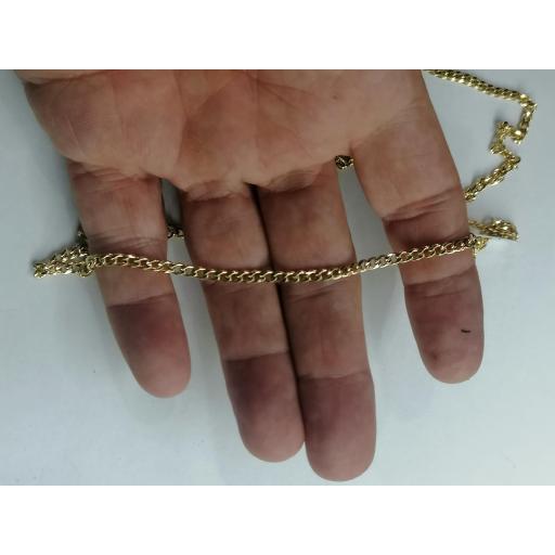 Cadena Oro 18K Barbada Hueca 3mm x 70cm | Unisex Larga (8.30g) [2]