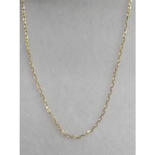 Cadena de Oro 18K Forzada Maciza 1mm x 40cm | Ideal para Colgantes Pequeños de Mujer y Niña