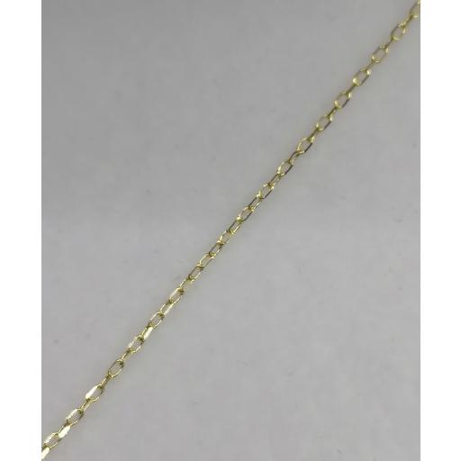 Cadena de Oro 18K Forzada Maciza 1mm x 40cm | Ideal para Colgantes Pequeños de Mujer y Niña [1]