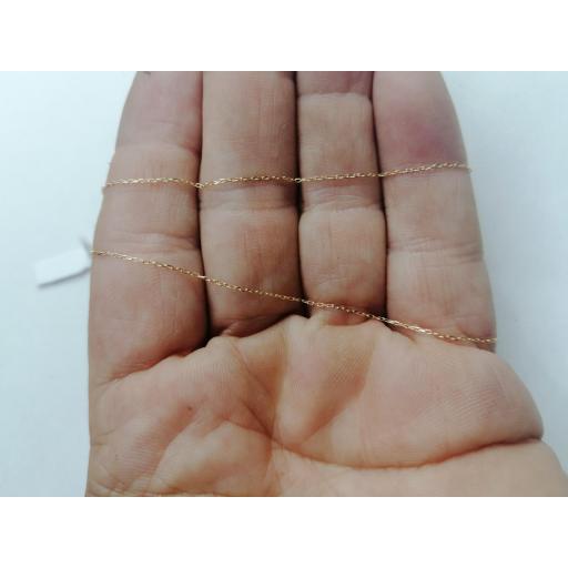 Cadena de Oro 18K Forzada Maciza 1mm x 40cm | Ideal para Colgantes Pequeños de Mujer y Niña [2]