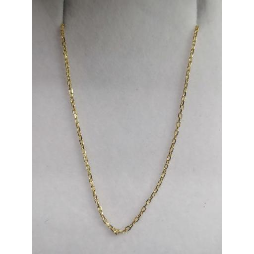 Cadena Oro 18K Forzada Maciza 1mm x 50cm | Unisex Fina [1]