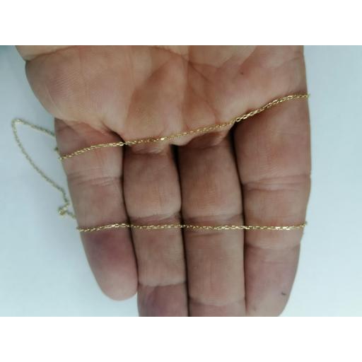 Cadena Oro 18K Forzada Maciza 1mm x 50cm | Unisex Fina [2]