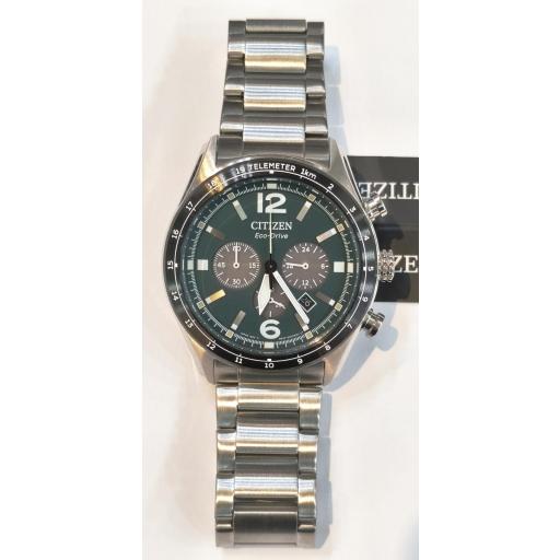 Reloj cronógrafo Citizen CA4654-55X OF Collection Eco-Drive 43 mm esfera verde [1]