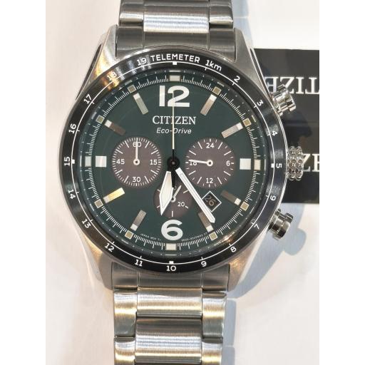 Reloj cronógrafo Citizen CA4654-55X OF Collection Eco-Drive 43 mm esfera verde