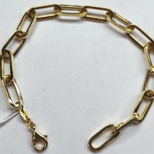 Pulsera oro 18K mujer eslabones ovalados lisos 19 cm [0]