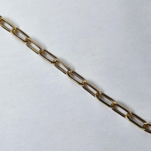 Pulsera oro 18K mujer eslabones ovalados lisos 19 cm [1]