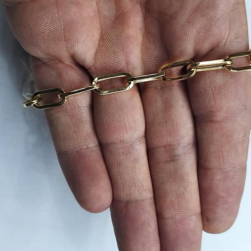 Pulsera oro 18K mujer eslabones ovalados lisos 19 cm [2]