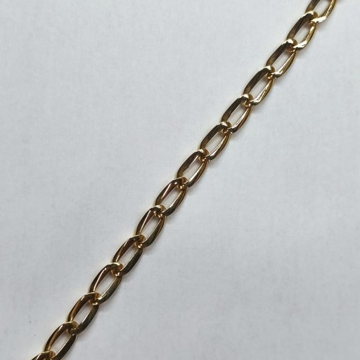 Pulsera oro 18K mujer eslabones alargados planos 20 cm [1]