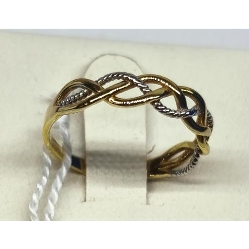 Sortija bicolor oro 18K blanco y amarillo con enlaces para mujer [0]