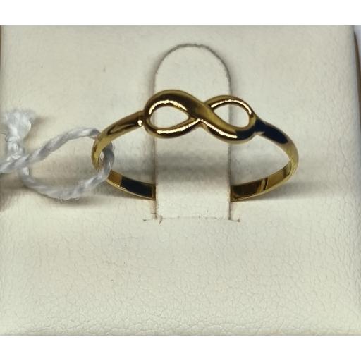 Anillo infinito oro amarillo 18K fino juvenil para mujer