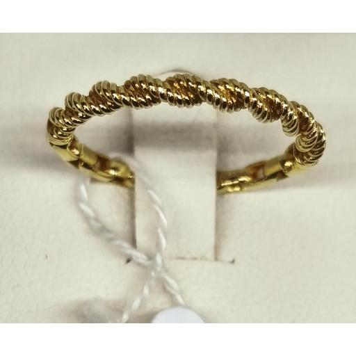 Anillo reversible oro amarillo 18K doble diseño cordón y cadena [0]