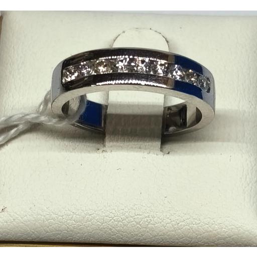 Anillo oro blanco 18K con diamantes 0,40 ct para mujer