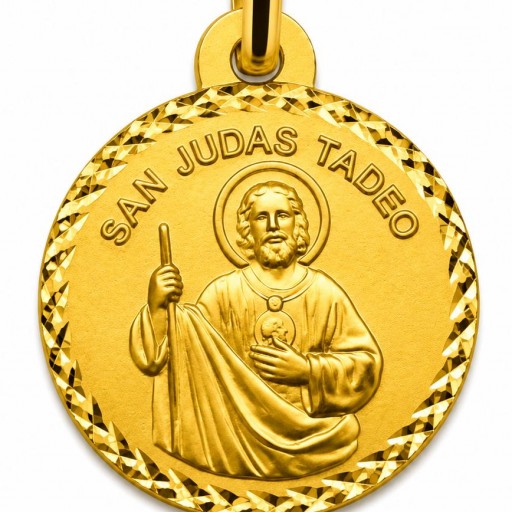 Medalla oro 18K San Judas Tadeo casos dificiles 20 mm [0]