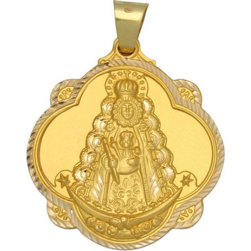 Medalla Oro Virgen Del Rocío Pandereta 40x45 mm [0]
