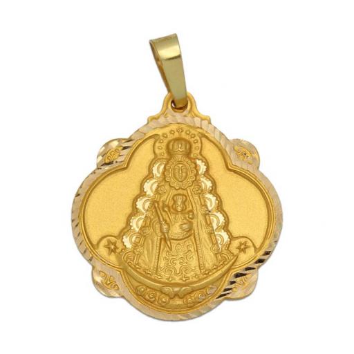 Medalla Oro Virgen Del Rocío Pandereta 24x27 mm [0]