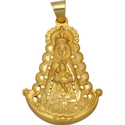 Medalla Oro Virgen Del Rocío Extra Grande 38x53 mm
